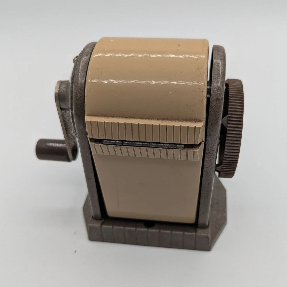 Vintage Berol Apsco Dexter Super 10 Manual Pencil Sharpener Industrial Tan Brown